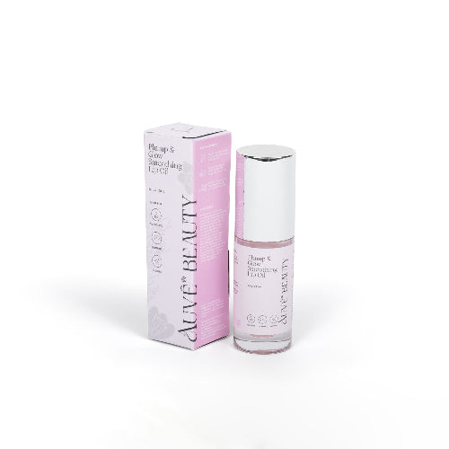 Auve Beauty Plum and Glow lip oil with packaging