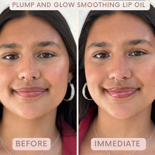 Auve Beauty lip oil before and after