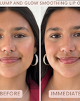 Auve Beauty lip oil before and after