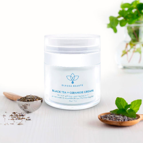 Black Tea + Ceramine Cream with ingredients