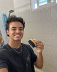 Casey using Black Wabi Sabi Scalp Scrubber