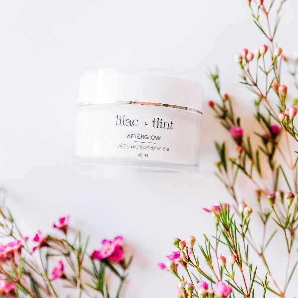 Lilac + Flint Afterglow with flowers