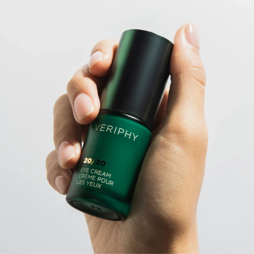 Veriphy 20/20 eye cream in hand