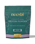 Neeshi protein powder package on a white background