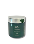 A dark green jar of Masami Meguri-J Hydrating Styling Cream with a metallic silver lid, shown on a white background with a soft shadow.