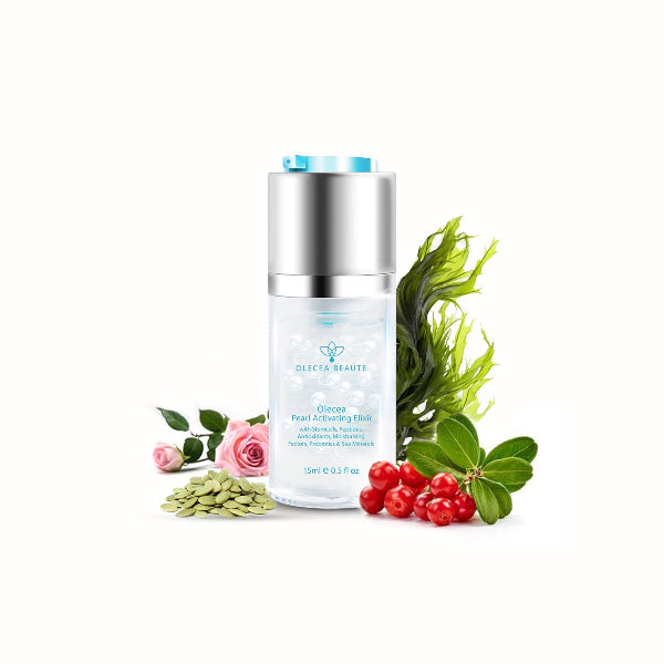 Olecea Pearl Elixir with ingredients