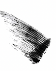 Black brushstroke of mascare on white background