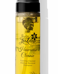 Bottle of Hawaiian Cleanse Foaming Cleanser with palm tree design on a white background