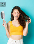 Bime Beauty self cleaning brush with model