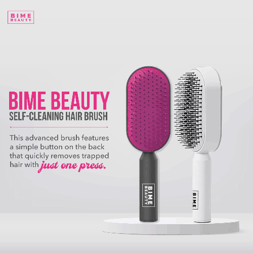 Bime beauty self cleaning hair brush description