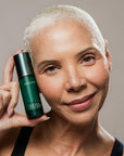 Veriphy Power Trip facial serum with model