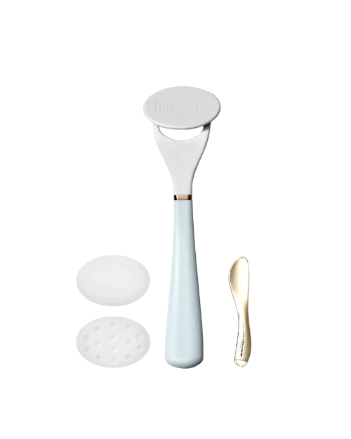 Skincare applicator in light blue