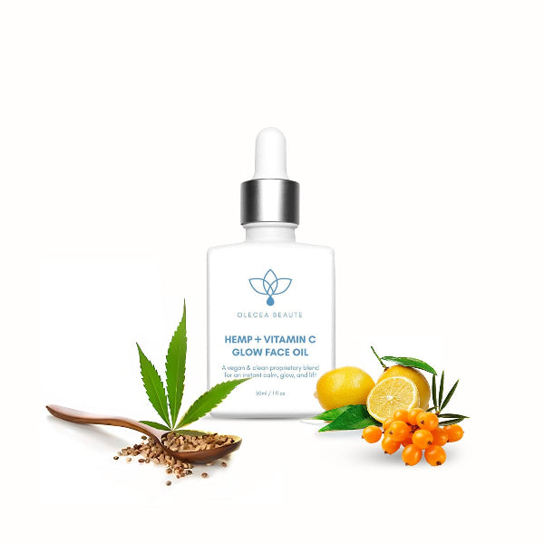 Olecea Vitamin C Glow Face Oil with Ingredients