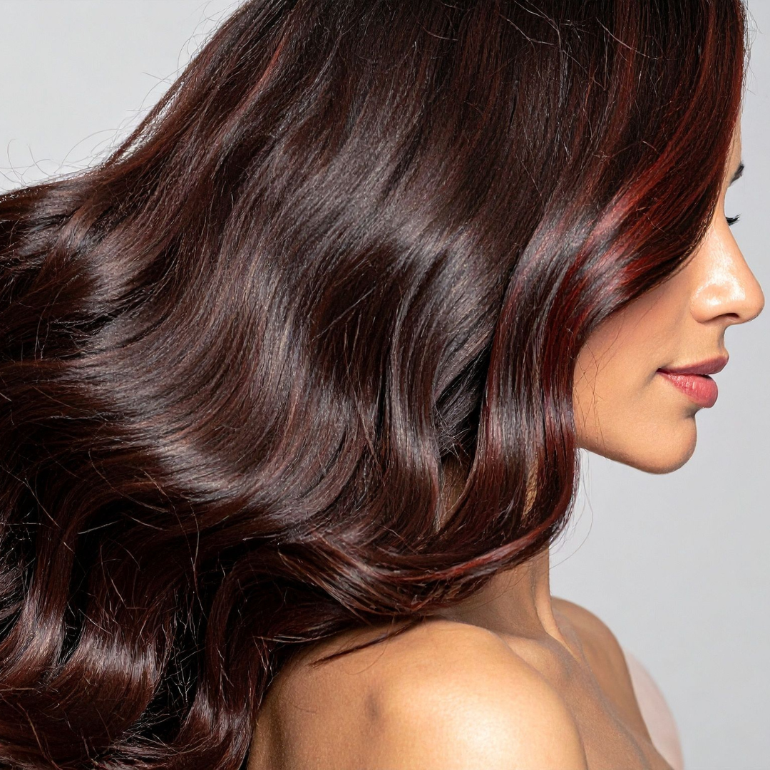 Long dark glass hair