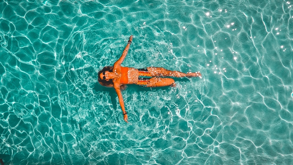 Girl floating in water