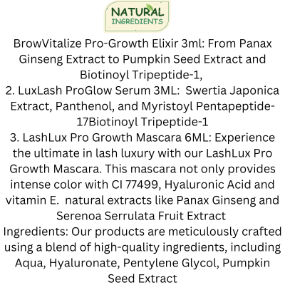 Bime Beauty brow and lash ingredients