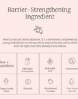 List of barrier-strengthening ingredients with icons on a light pink background