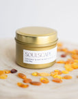 Soulscape Travel candle tin with orange flowers