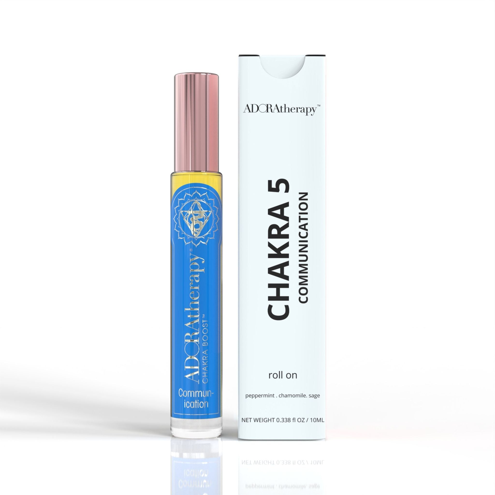 Chakra 5 Communication Roll On Perfume Oil by Adoratherapy.com
