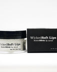 Wicked Soft Lips Boston Mints lip scrub with packaging on a white background