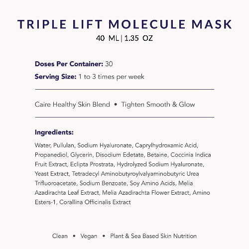 Caire Beauty triple molecule mask ingredients